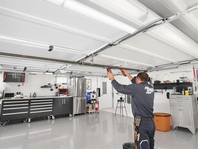 Overhead garage door repair service by Cheshire Garage Door Repair in Cheshire